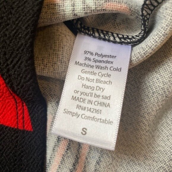 Lularoe Cassie Pencil Skirt Black With Red Blue Geometric Print Size S - Picture 6 of 6